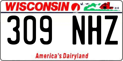 WI license plate 309NHZ