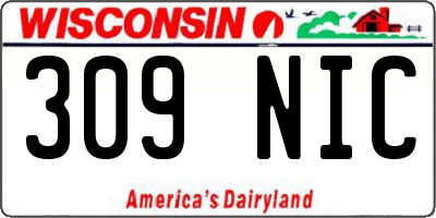 WI license plate 309NIC