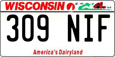 WI license plate 309NIF