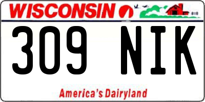 WI license plate 309NIK