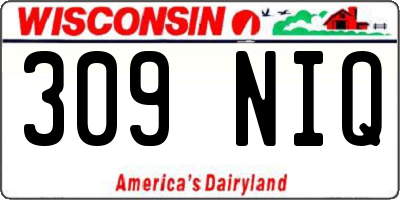 WI license plate 309NIQ