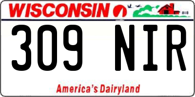 WI license plate 309NIR