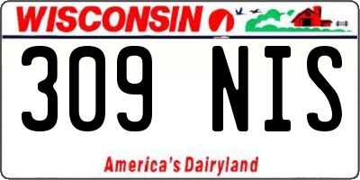 WI license plate 309NIS