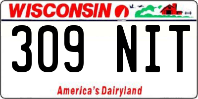 WI license plate 309NIT