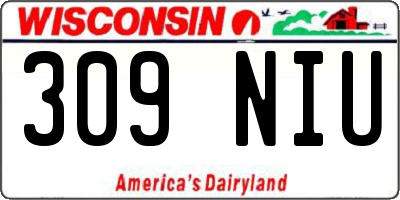 WI license plate 309NIU