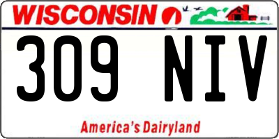 WI license plate 309NIV