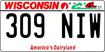 WI license plate 309NIW
