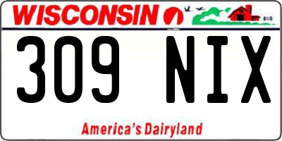 WI license plate 309NIX