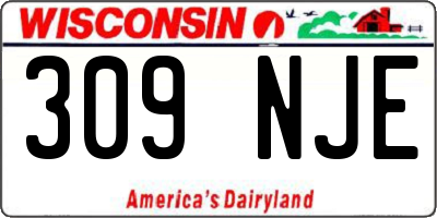 WI license plate 309NJE