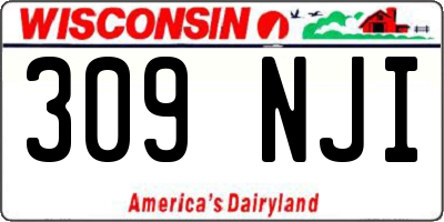 WI license plate 309NJI