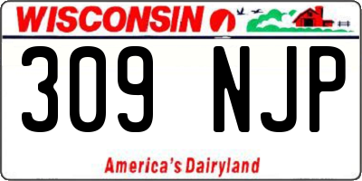 WI license plate 309NJP