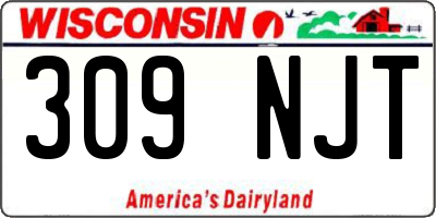 WI license plate 309NJT