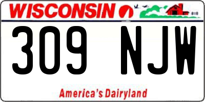 WI license plate 309NJW