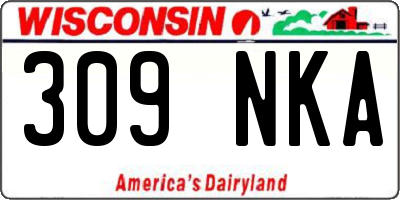 WI license plate 309NKA