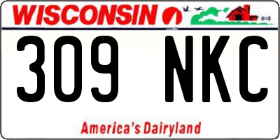 WI license plate 309NKC