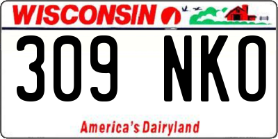 WI license plate 309NKO