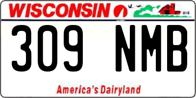WI license plate 309NMB