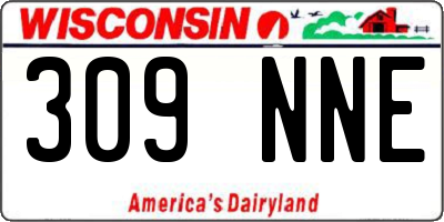 WI license plate 309NNE