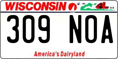 WI license plate 309NOA
