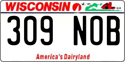 WI license plate 309NOB