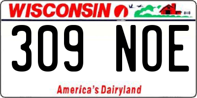 WI license plate 309NOE