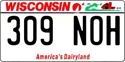 WI license plate 309NOH