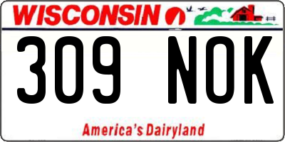 WI license plate 309NOK