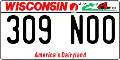 WI license plate 309NOO