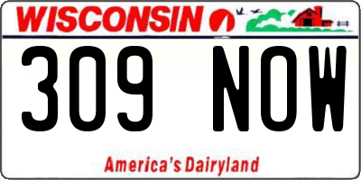 WI license plate 309NOW