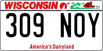 WI license plate 309NOY