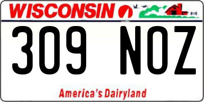 WI license plate 309NOZ