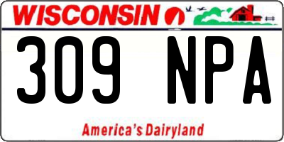 WI license plate 309NPA