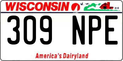 WI license plate 309NPE