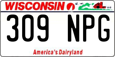 WI license plate 309NPG