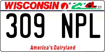 WI license plate 309NPL