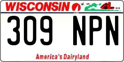 WI license plate 309NPN