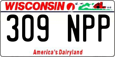 WI license plate 309NPP