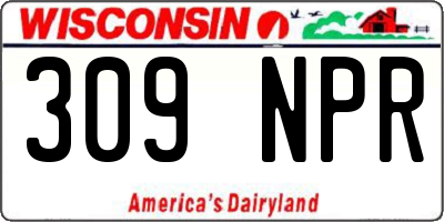 WI license plate 309NPR