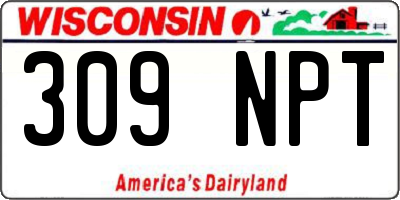WI license plate 309NPT