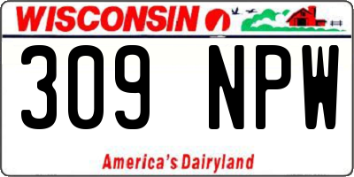 WI license plate 309NPW