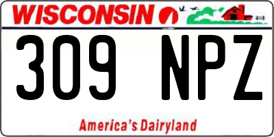 WI license plate 309NPZ