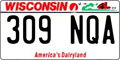 WI license plate 309NQA
