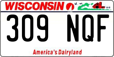 WI license plate 309NQF