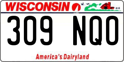 WI license plate 309NQO