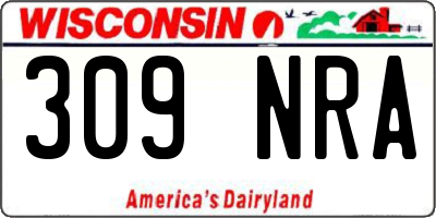 WI license plate 309NRA