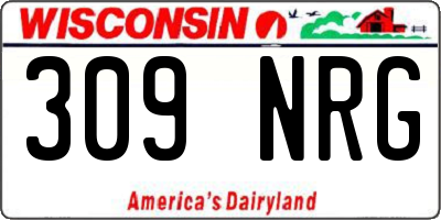 WI license plate 309NRG