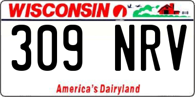 WI license plate 309NRV