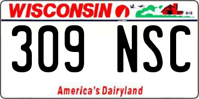 WI license plate 309NSC