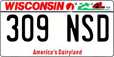 WI license plate 309NSD