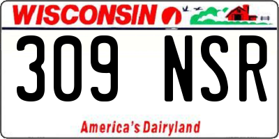 WI license plate 309NSR